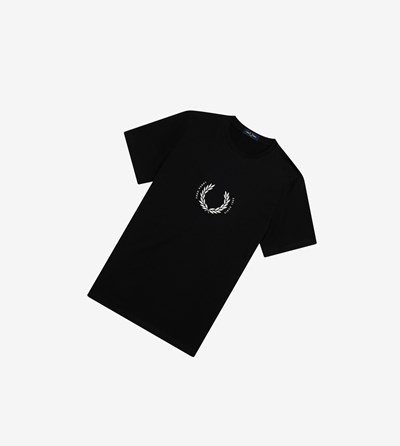 Fred Perry Circle Branding T Shirts Herre Sort | 907562-LIO