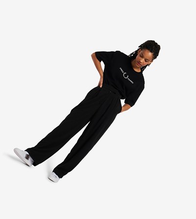 Fred Perry Corduroy Trousers Bukser Dame Sort | 726934-ZDB