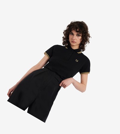 Fred Perry G12 Polo Shirt Dame Sort | 690781-ILU