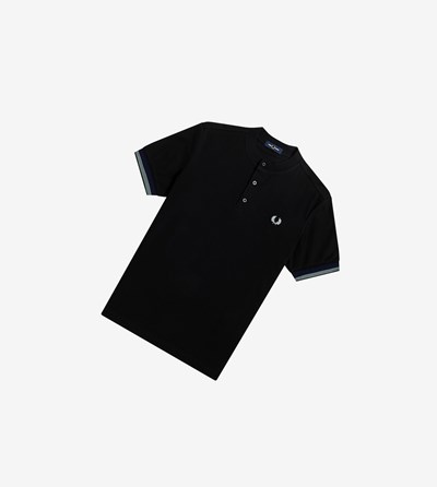 Fred Perry Henley Polo Shirt Herre Sort | 546309-ZUR