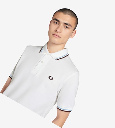 Fred Perry M12 Polo Shirt Herre Hvide Bordeaux | 234619-FRL