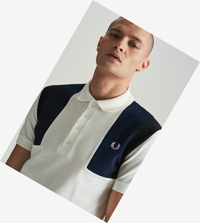 Fred Perry Reissues Towelling Panel Polo Shirt Herre Hvide | 826910-RDO