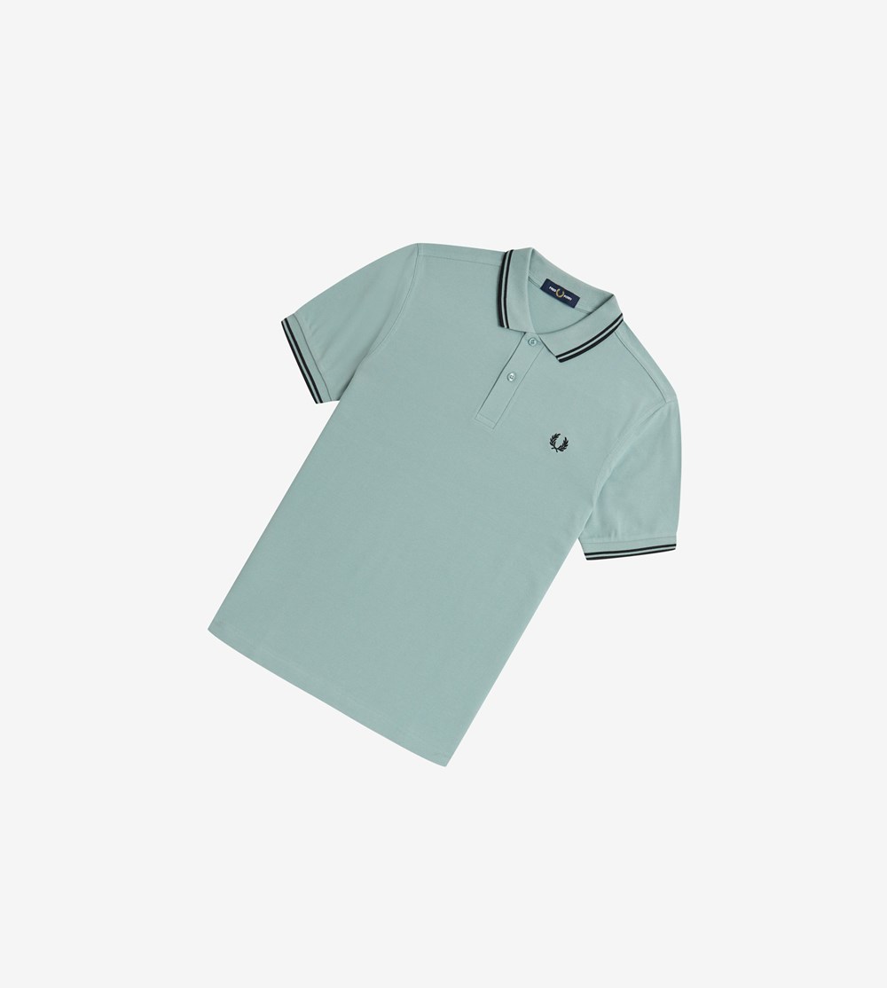udbytte Bred rækkevidde hellig Fred Perry Polo Shirt Tilbud Danmark - M3600 Herre Sølv Blå Sort
